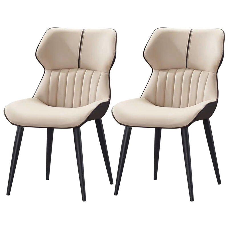 PU Leather Upholstered Dining Chair Contemporary Wingback Side Chair