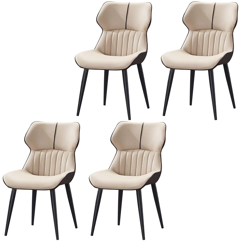 PU Leather Upholstered Dining Chair Contemporary Wingback Side Chair