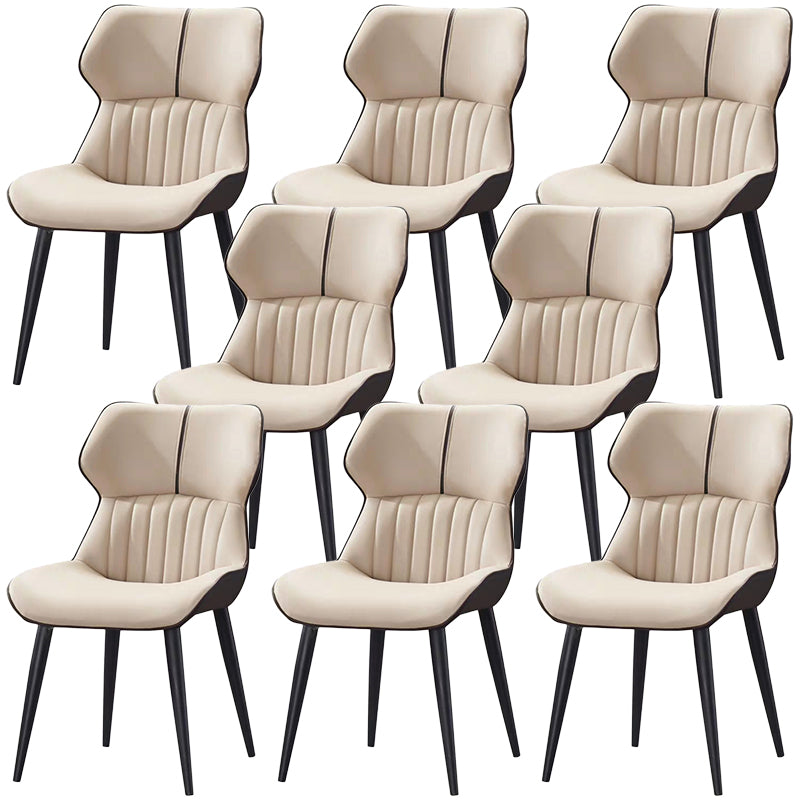 PU Leather Upholstered Dining Chair Contemporary Wingback Side Chair