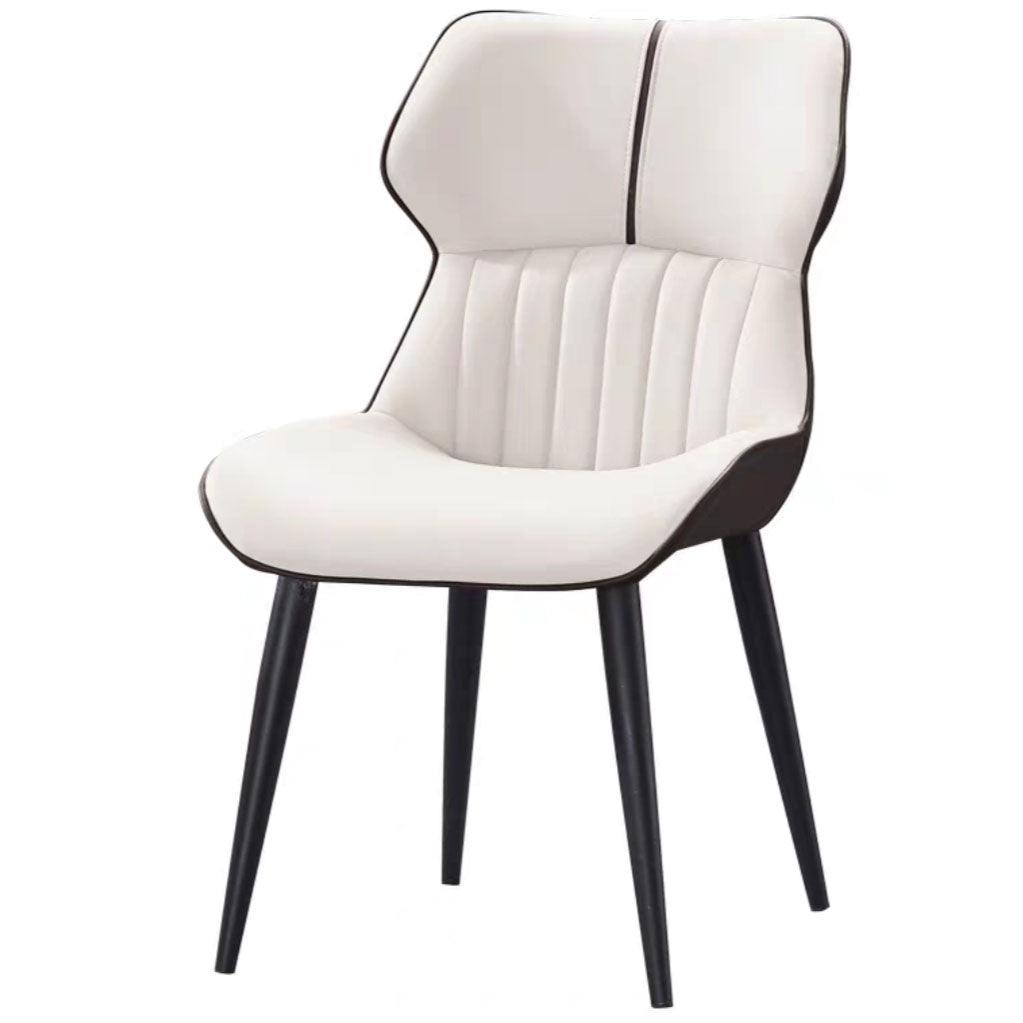 PU Leather Upholstered Dining Chair Contemporary Wingback Side Chair