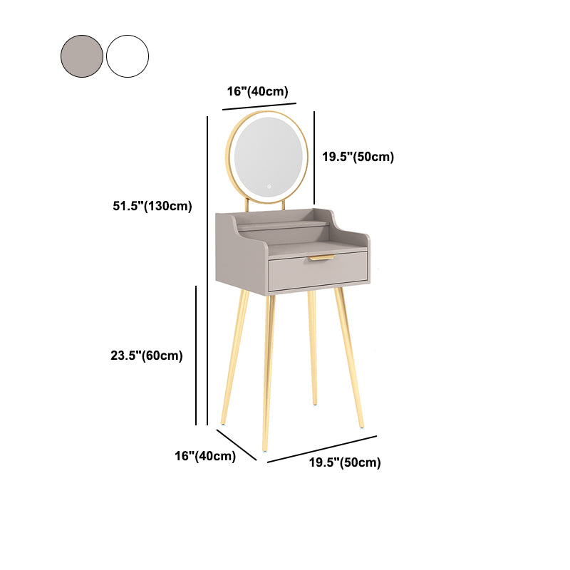 Glam Wooden Make-up Vanity With Drawer in White/grey for Bedroom