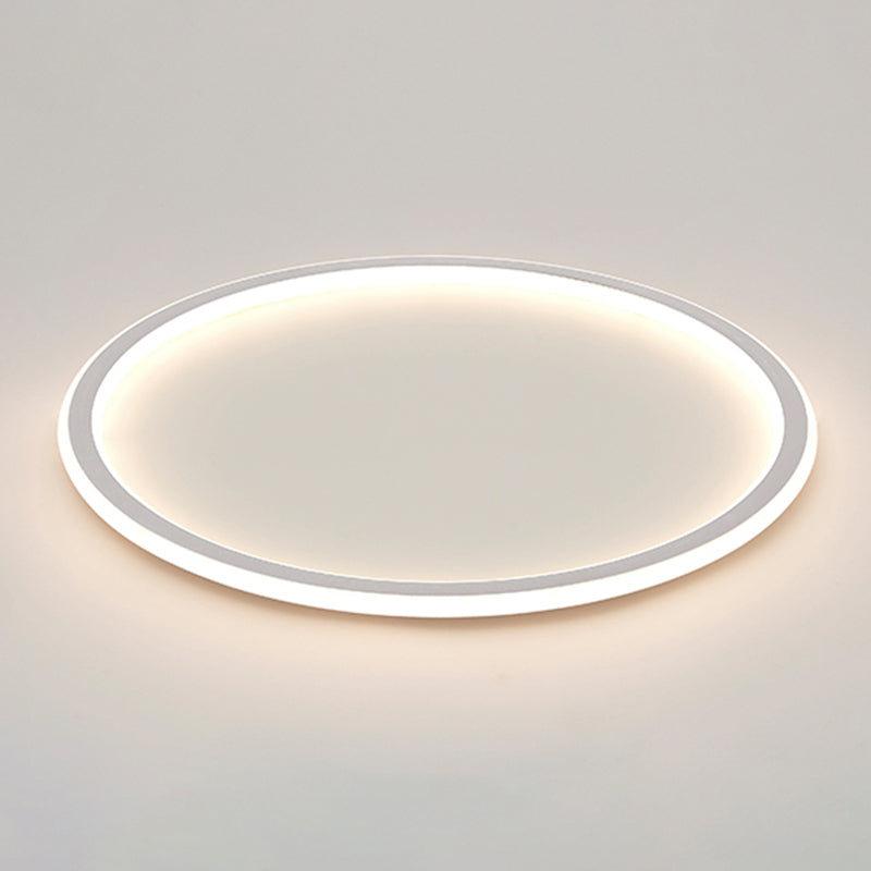 Circle Shape Flush Mount Modern Metal Ceiling Light with Silicone Shade for Living Room