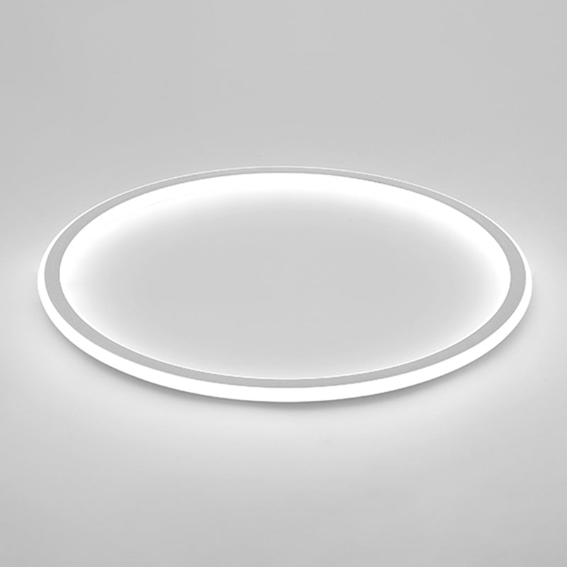 Circle Shape Flush Mount Modern Metal Ceiling Light with Silicone Shade for Living Room