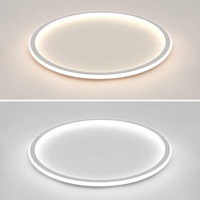 Circle Shape Flush Mount Modern Metal Ceiling Light with Silicone Shade for Living Room