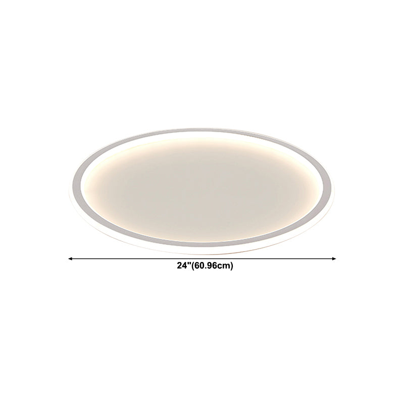 Circle Shape Flush Mount Modern Metal Ceiling Light with Silicone Shade for Living Room