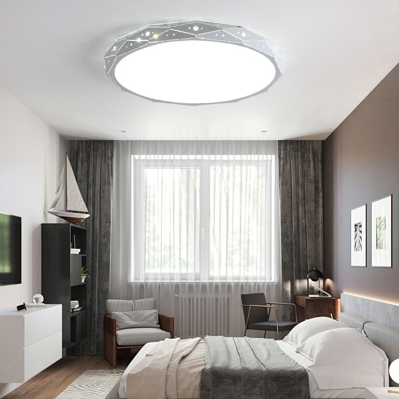 Nordic Style Macaron Flush Mount Light 18" Wide LED Ceiling Light with Metal for Bedroom