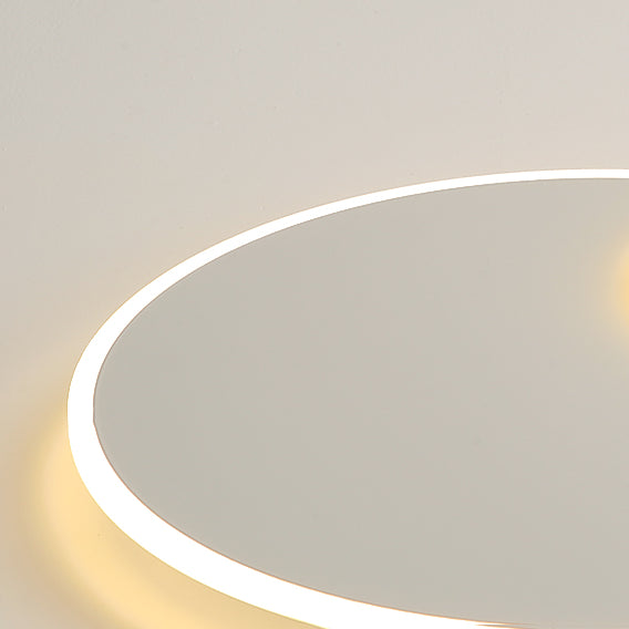 Circle Shape Ceiling Light Metal Flush Mount with Silicone Shade in White for Living Room