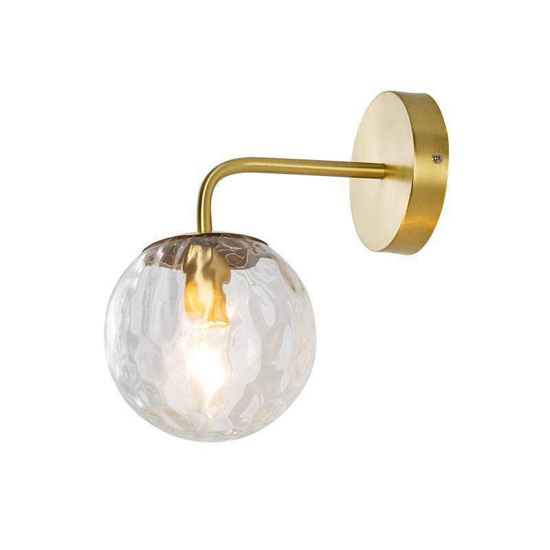 Metal 1-Light Wall Lamp in Modern Style Globe Glass Wall Light for Bedroom