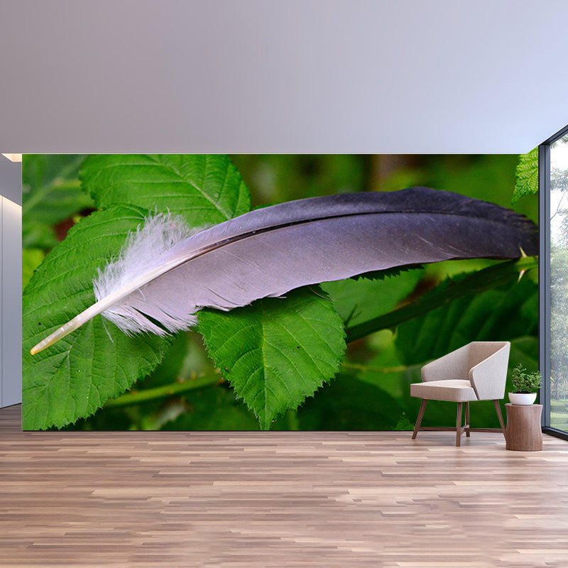 Fashionable Wall Mural Feather Printed Sitting Room Wall Mural