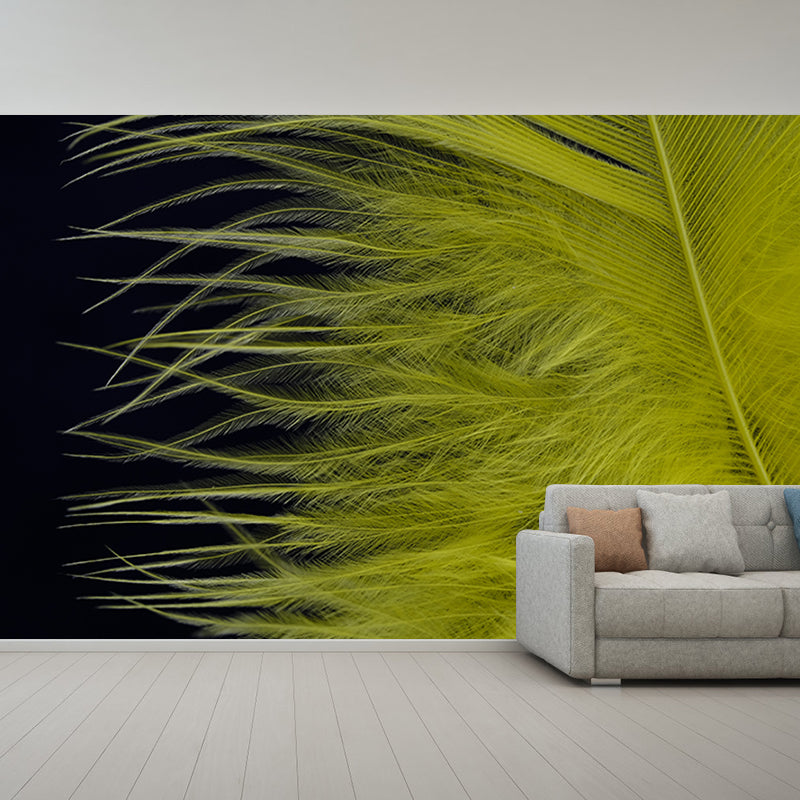 Fashionable Wall Mural Feather Printed Sitting Room Wall Mural