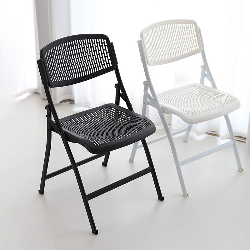 Steel Frame Conference Chair Plastic Back and Seat Armless Chair