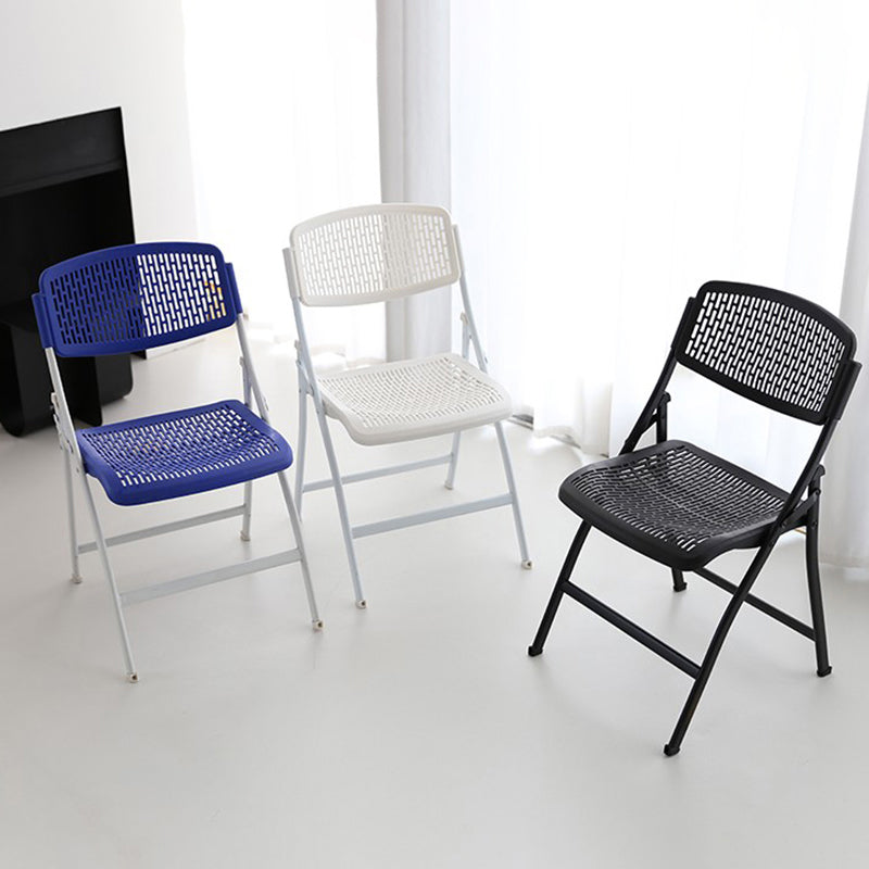 Steel Frame Conference Chair Plastic Back and Seat Armless Chair