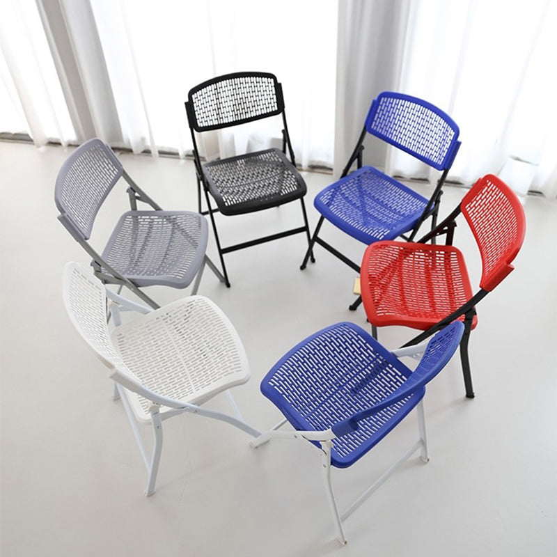 Steel Frame Conference Chair Plastic Back and Seat Armless Chair