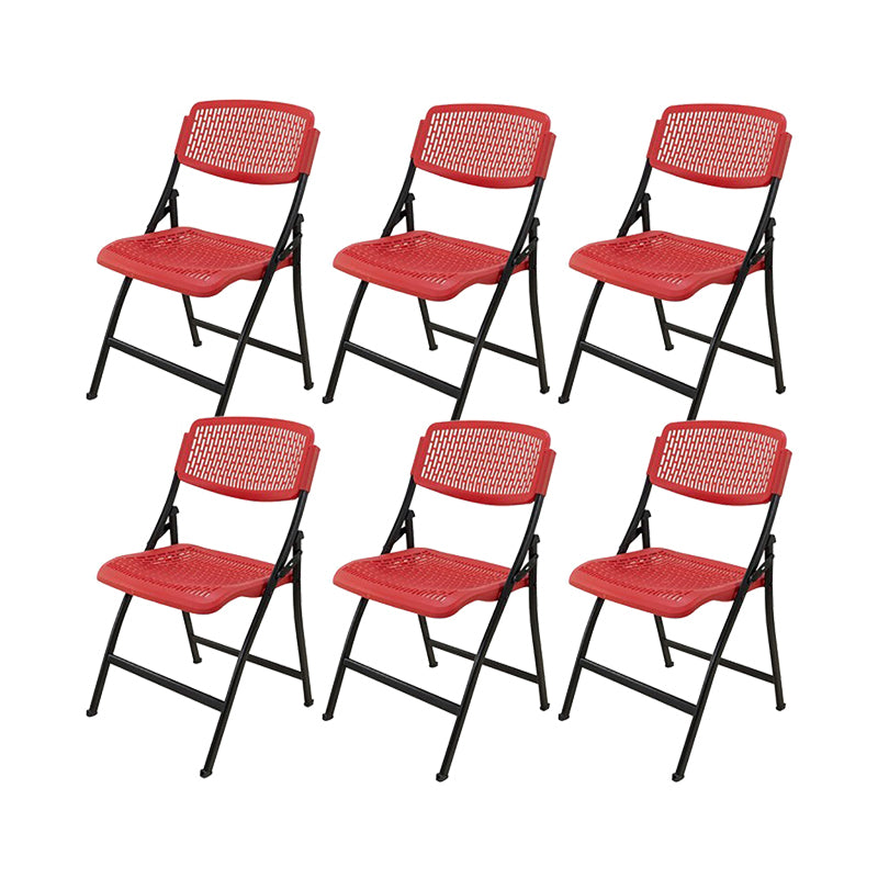 Steel Frame Conference Chair Plastic Back and Seat Armless Chair