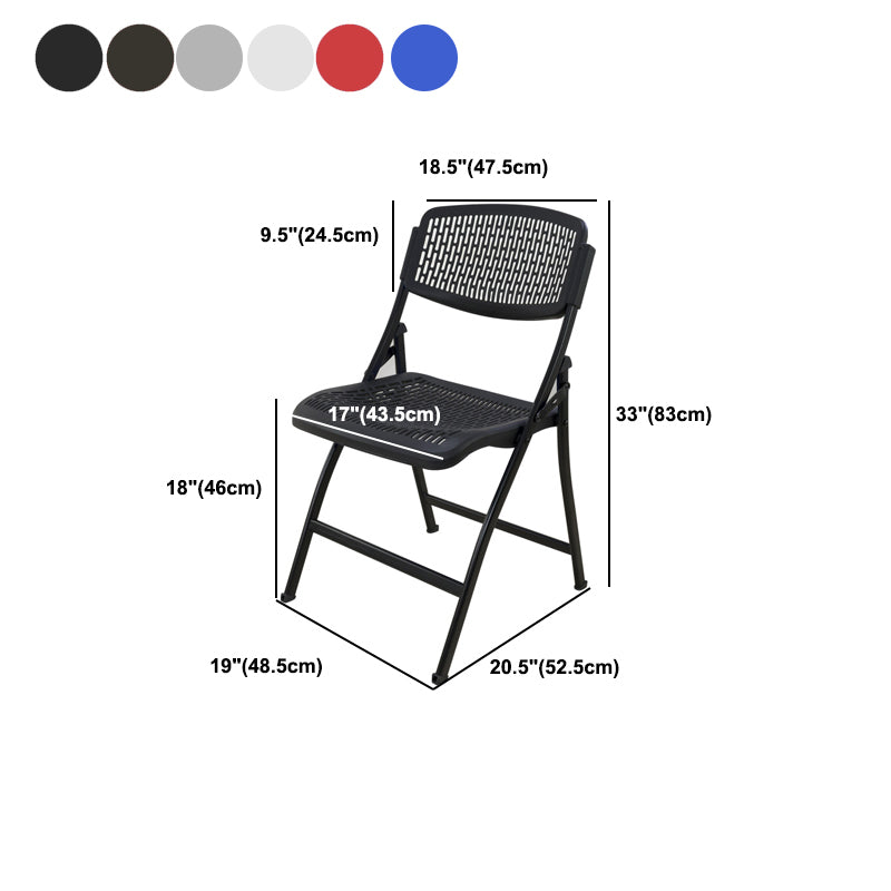 Steel Frame Conference Chair Plastic Back and Seat Armless Chair