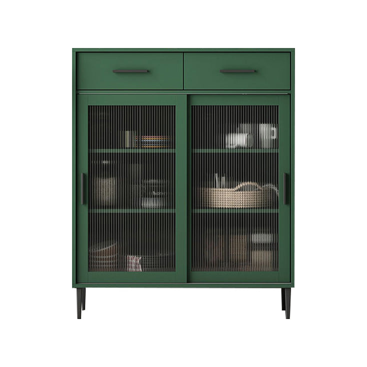 Adjustable Shelving Dining Server Modern Manufactured Wood Server with Sliding Doors