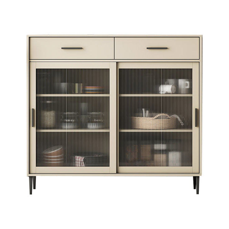 Adjustable Shelving Dining Server Modern Manufactured Wood Server with Sliding Doors