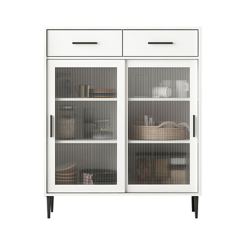 Adjustable Shelving Dining Server Modern Manufactured Wood Server with Sliding Doors