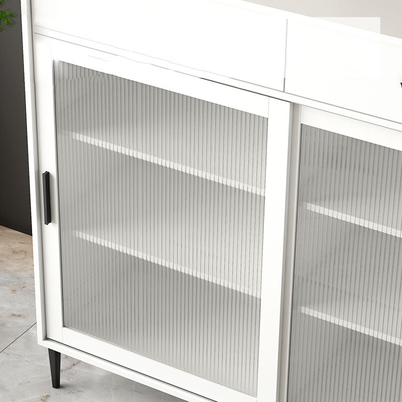 Adjustable Shelving Dining Server Modern Manufactured Wood Server with Sliding Doors