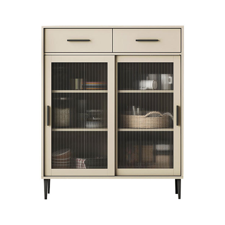 Adjustable Shelving Dining Server Modern Manufactured Wood Server with Sliding Doors