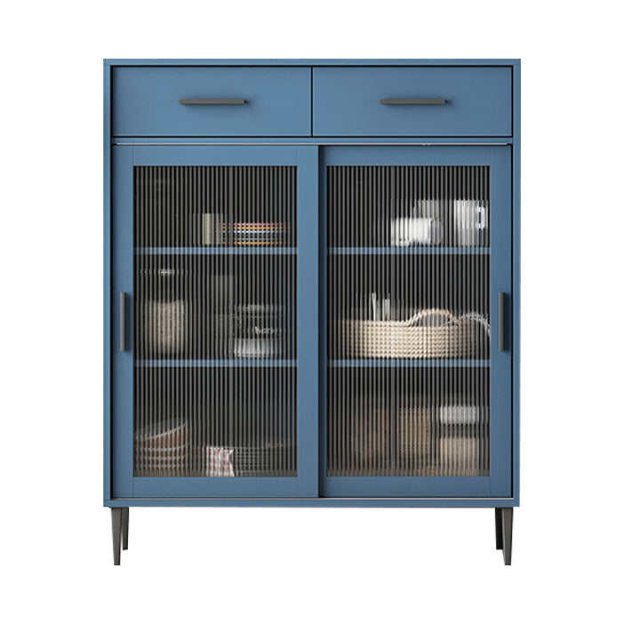 Adjustable Shelving Dining Server Modern Manufactured Wood Server with Sliding Doors