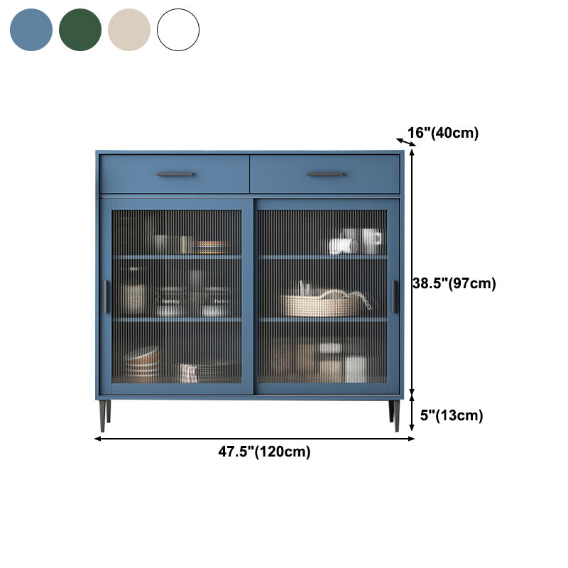 Adjustable Shelving Dining Server Modern Manufactured Wood Server with Sliding Doors