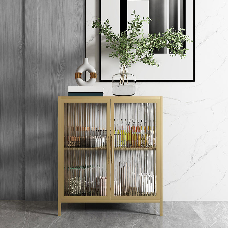 Luxury Storage Sideboard Sintered Stone Sideboard Cabinet with Glass Doors