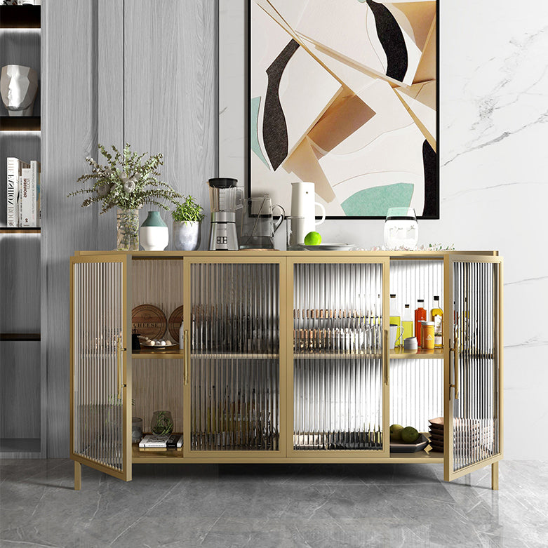 Luxury Storage Sideboard Sintered Stone Sideboard Cabinet with Glass Doors