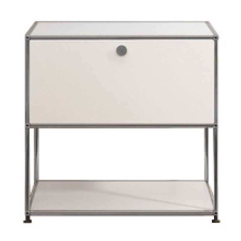 Contemporary White Sideboard Metal Dining Sideboard Table for Living Room