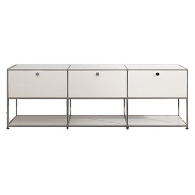 Contemporary White Sideboard Metal Dining Sideboard Table for Living Room