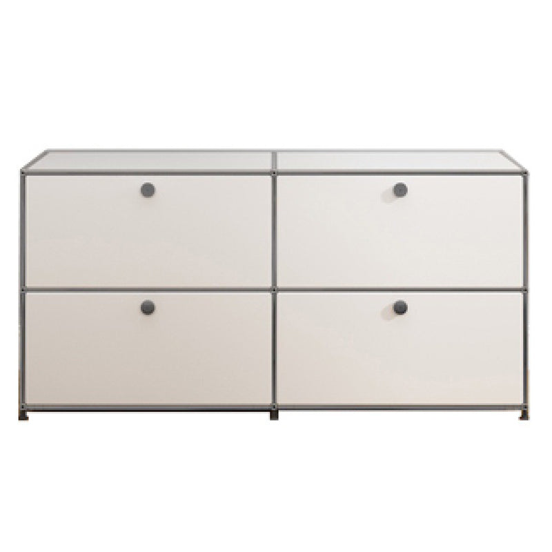 Contemporary White Sideboard Metal Dining Sideboard Table for Living Room