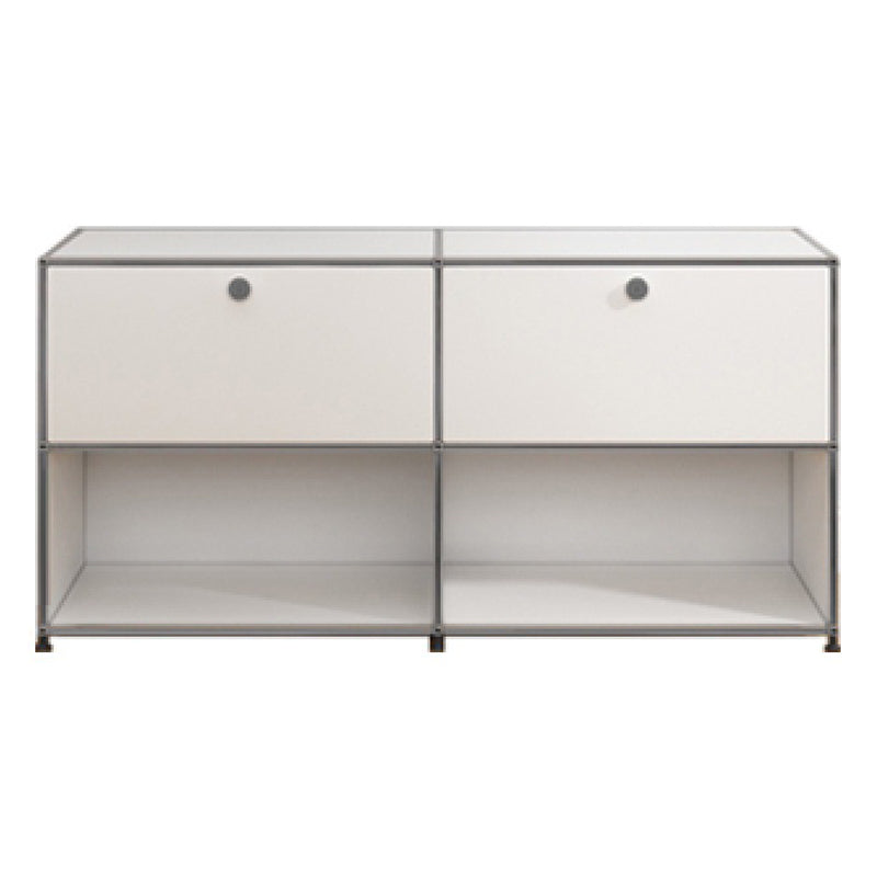 Contemporary White Sideboard Metal Dining Sideboard Table for Living Room