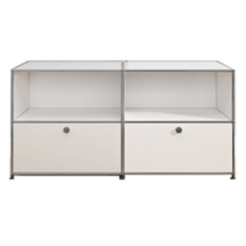 Contemporary White Sideboard Metal Dining Sideboard Table for Living Room