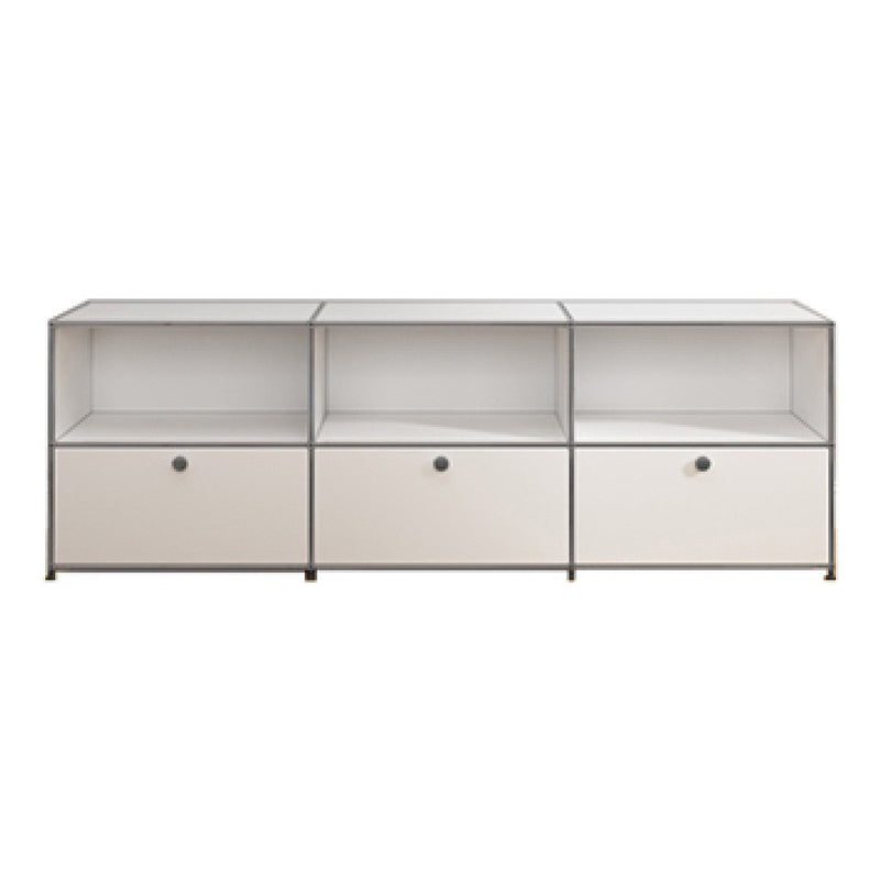 Contemporary White Sideboard Metal Dining Sideboard Table for Living Room