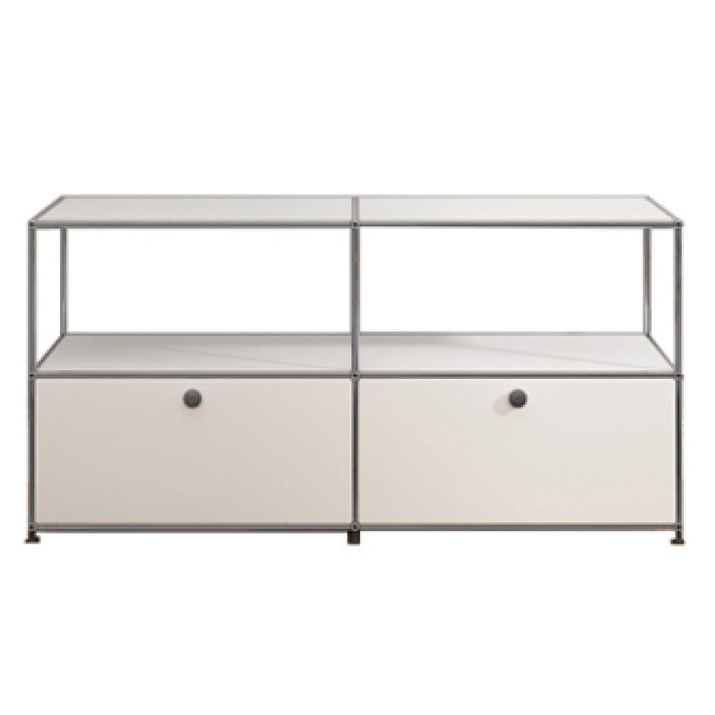 Contemporary White Sideboard Metal Dining Sideboard Table for Living Room