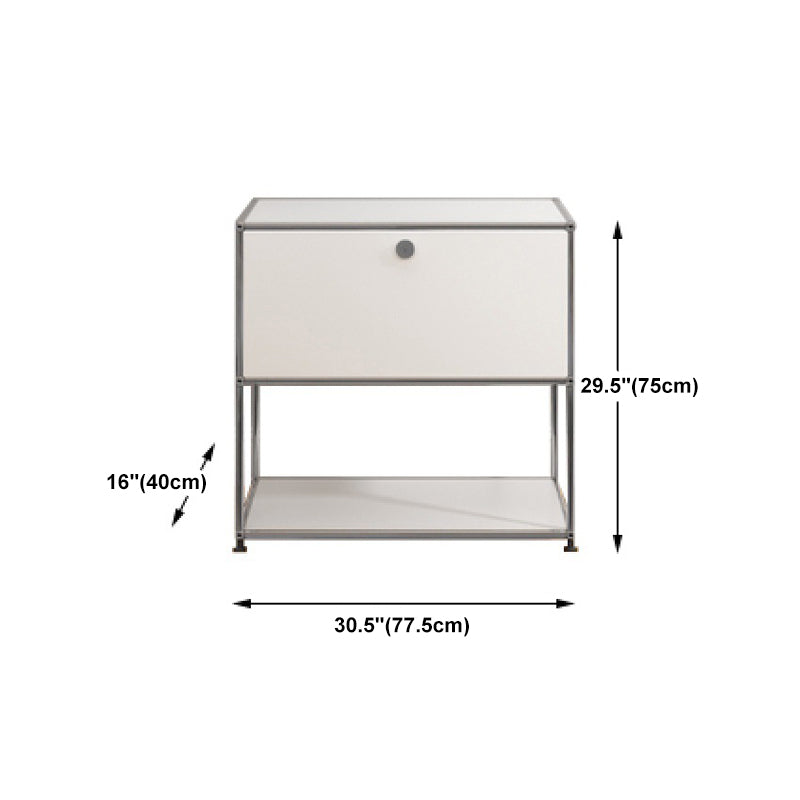 Contemporary White Sideboard Metal Dining Sideboard Table for Living Room