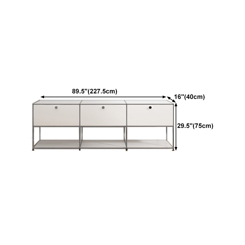 Contemporary White Sideboard Metal Dining Sideboard Table for Living Room