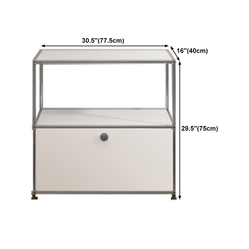 Contemporary White Sideboard Metal Dining Sideboard Table for Living Room