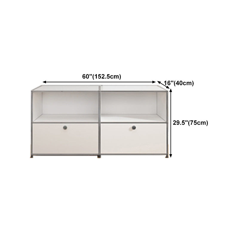 Contemporary White Sideboard Metal Dining Sideboard Table for Living Room