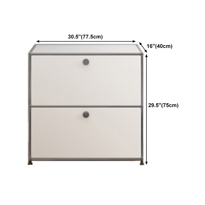 Contemporary White Sideboard Metal Dining Sideboard Table for Living Room