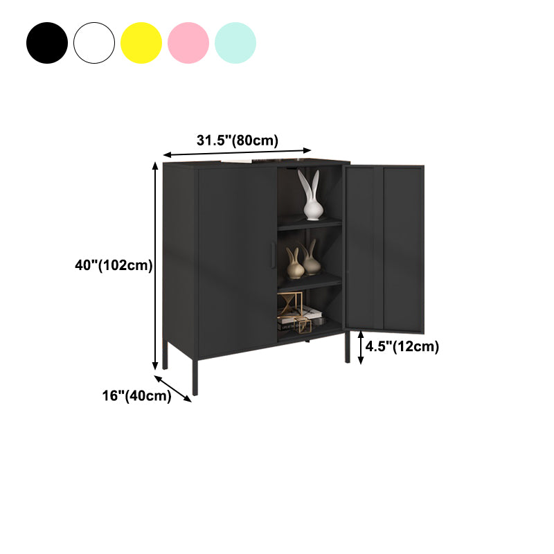 40"H Steel Kitchen Sideboard Cabinet Modern Buffet Server Cabinet with Storage