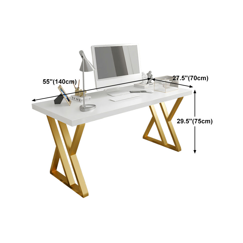 Glam 1-drawer Office Desk Solid Wood Rectangular Desk for Home