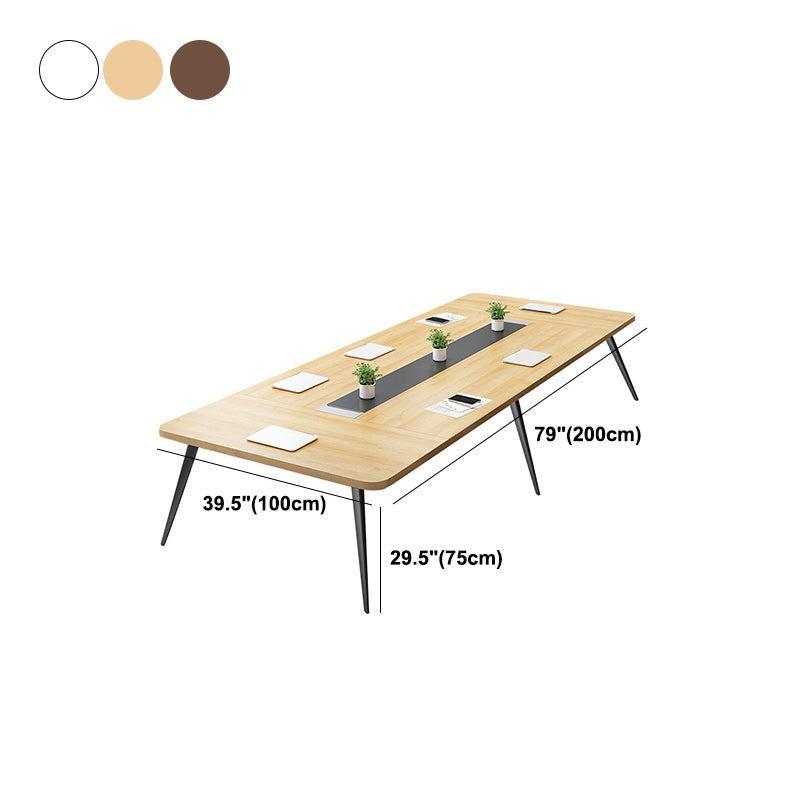 Wooden Office Writing Desk Industrial Curved Cable Management Office Desk