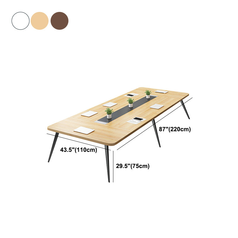 Wooden Office Writing Desk Industrial Curved Cable Management Office Desk