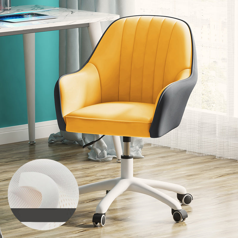 Contemporary Upholstered Arms Desk Chair Height-adjustable Office Chair