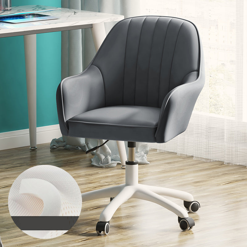 Contemporary Upholstered Arms Desk Chair Height-adjustable Office Chair