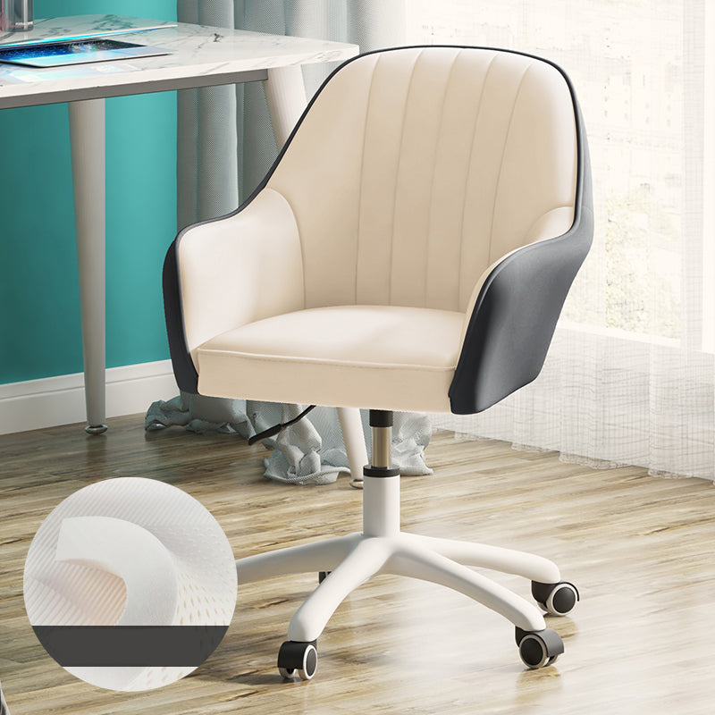 Contemporary Upholstered Arms Desk Chair Height-adjustable Office Chair