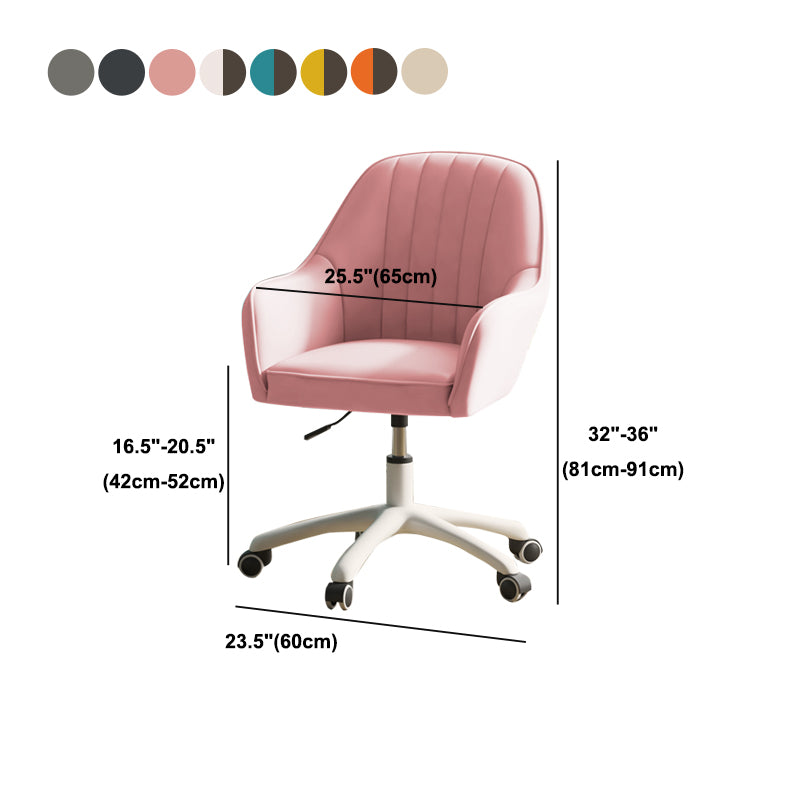 Contemporary Upholstered Arms Desk Chair Height-adjustable Office Chair