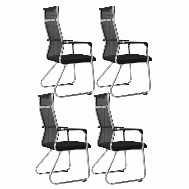 Contemporary Fixed Arms Desk Chair Ergonomic Mid-Back Desk Chair