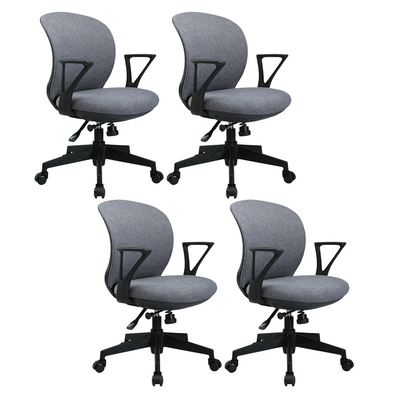 Ergonomic Mid Back Desk Chair Adjustable Swivel Office Chair with Wheels